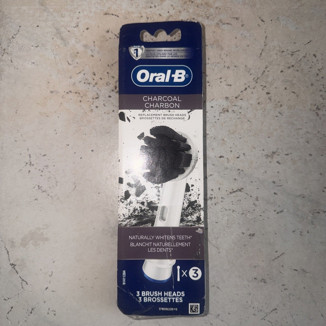 Oral-B Charcoal Infused Replacement Tooth Brush 3 Heads Whitening GENUINE NEW
