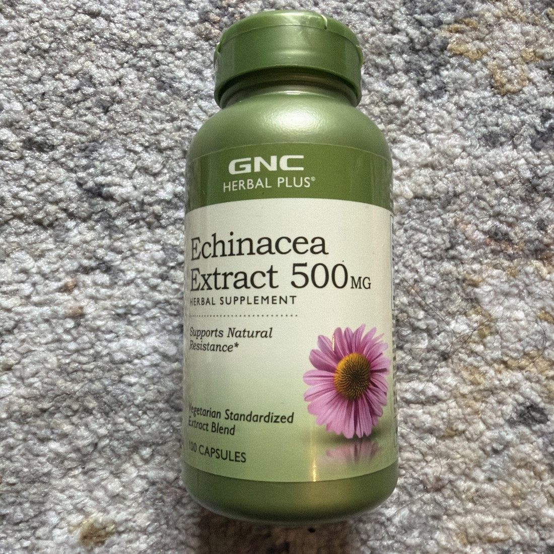 GNC Herbal Plus Echinacea Extract 500 mg Herbal Supplement 100 Capsules Exp 9/28