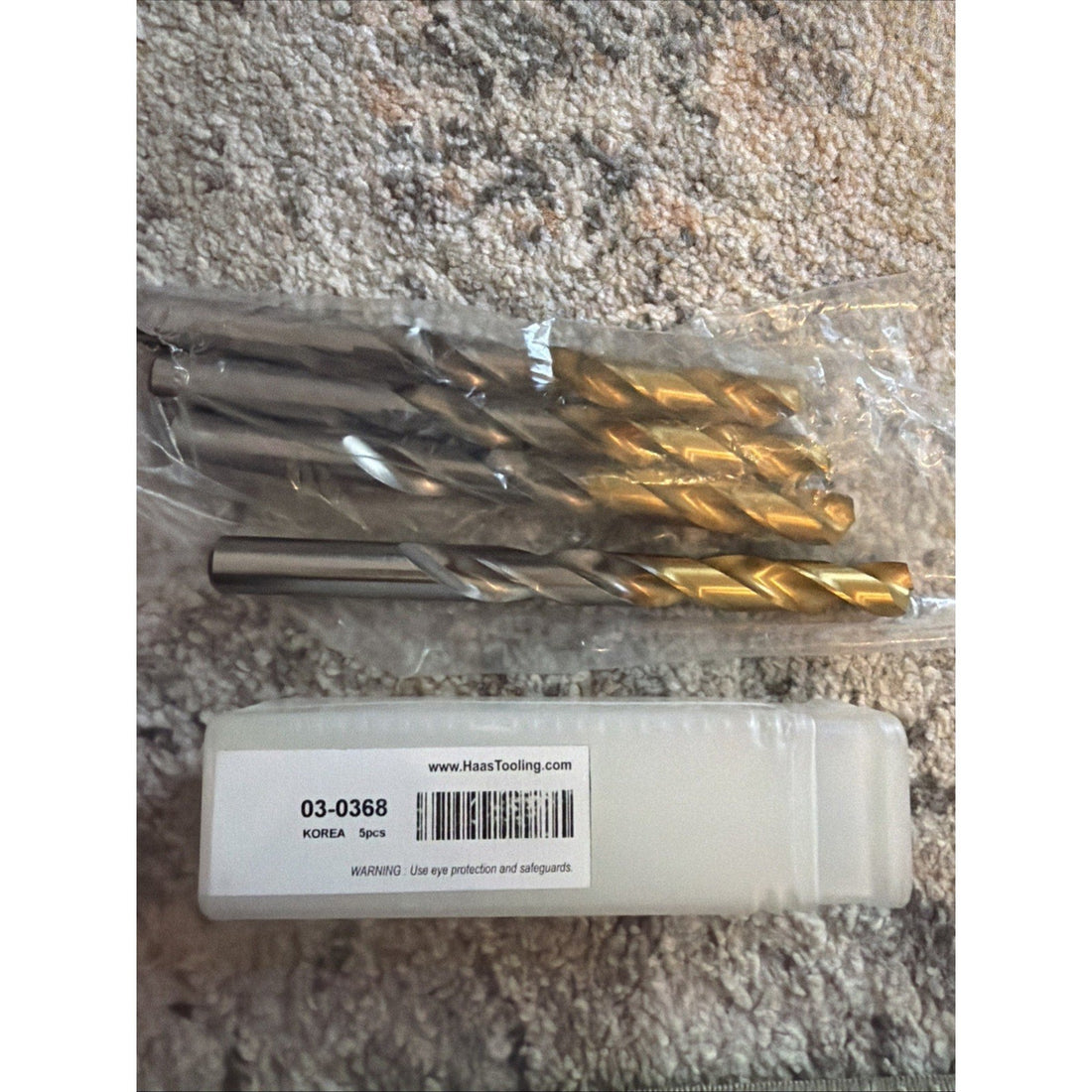 Haas Drill Bits 03-0368 TiN Coated Jobber Drills – Set of 4