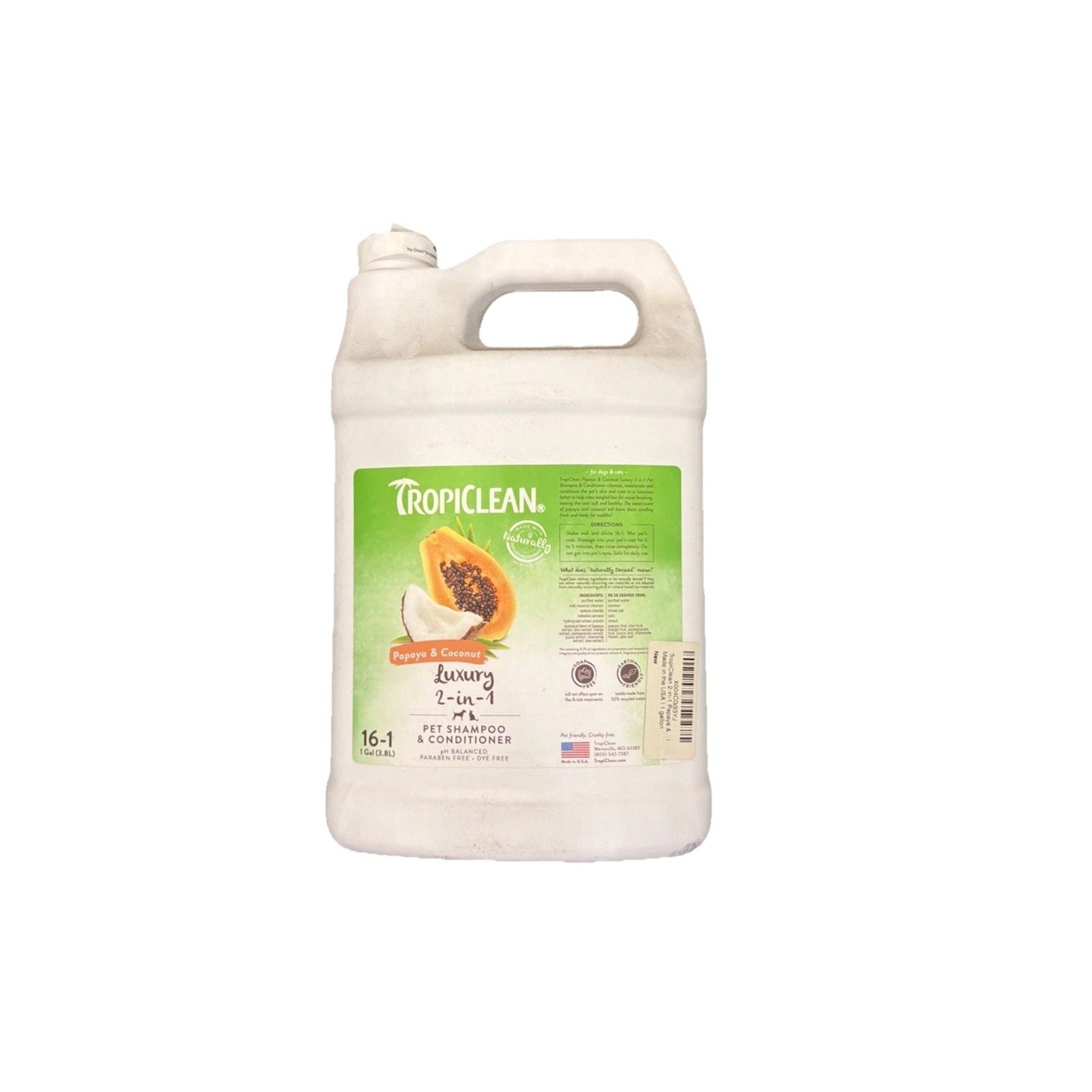 TropiClean 2-in-1 Dog Shampoo and Conditioner, Professional Dog Shampoo, Gallon