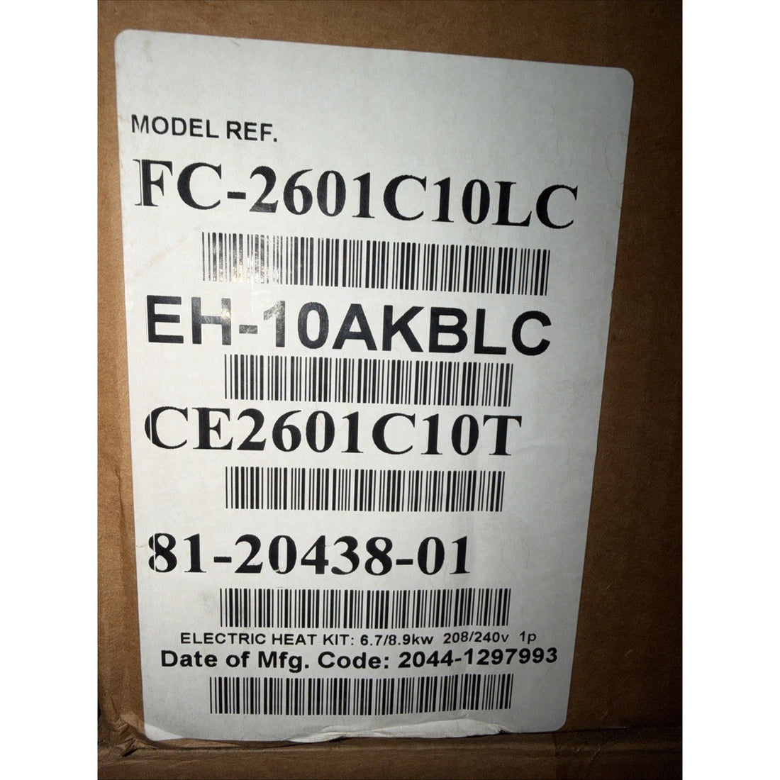 Carrier FC-2601C10LC 10kW 208/230V Electric Heat Kit HVAC Air Handler