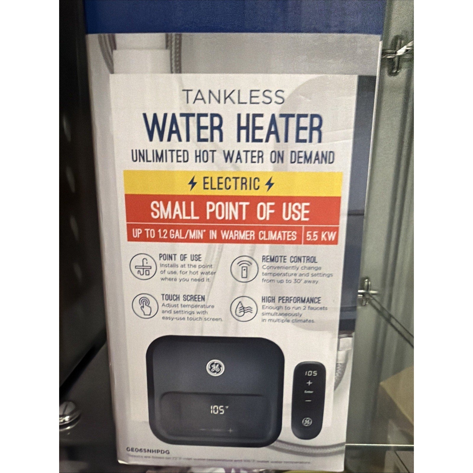 GE GE06SNHPDG Tankless Electric Water Heater Point of Use 5.5kW 240V