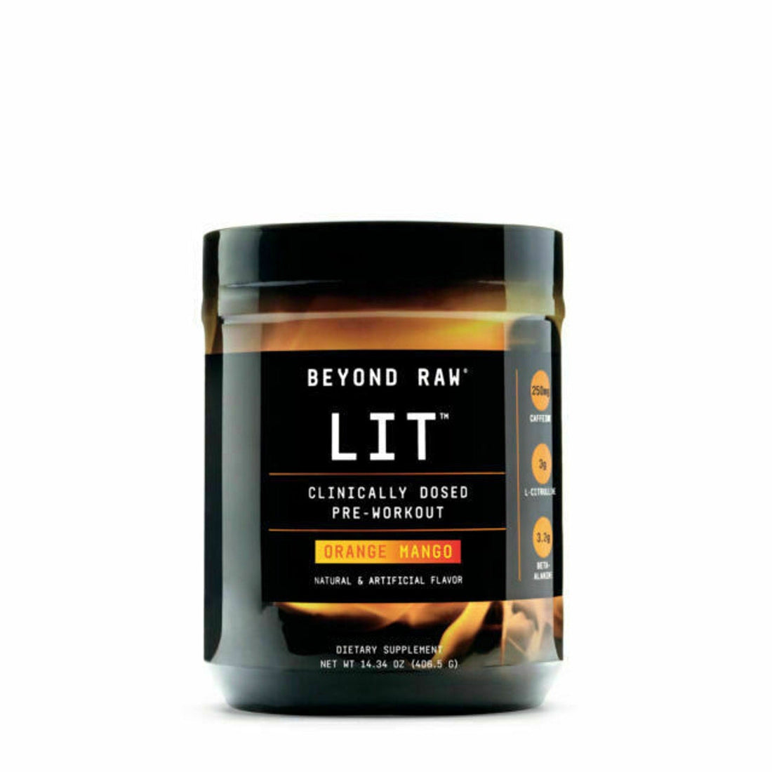 GNC Beyond Raw LIT Pre-Workout Powder, Orange, 30 Servings, 14.34 Oz (Best By 2/2028)