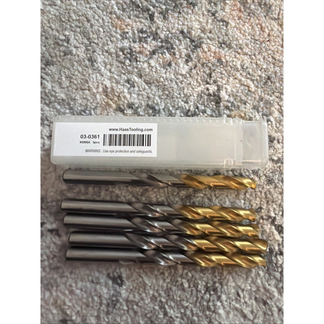 Haas Drill Bits 03-0361 TiN Coated Jobber Drills – Set of 5