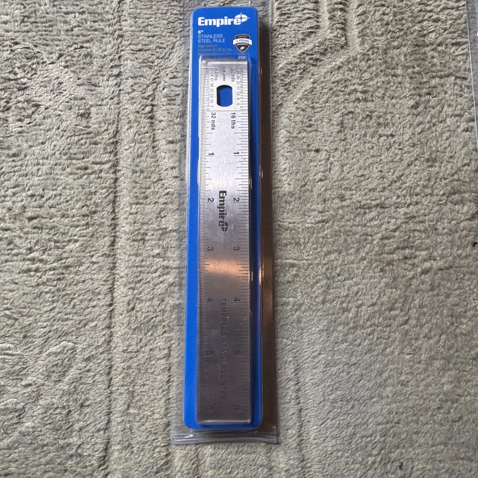 Empire 6" Tempered Stainless Steel Ruler