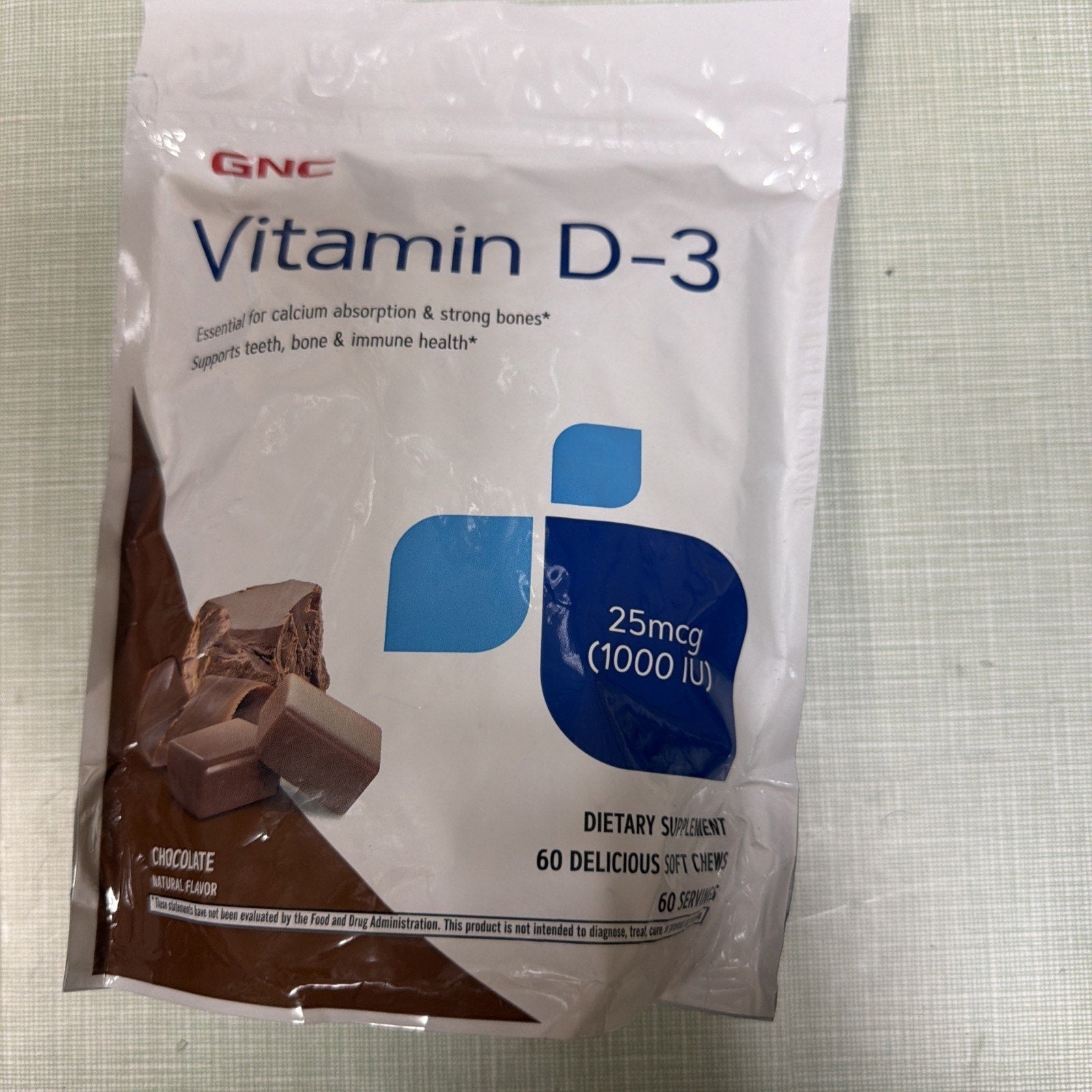 GNC Vitamin D-3 Soft Chews 1000IU - Chocolate