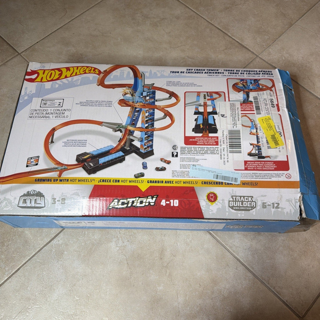 Hot Wheels Sky Crash Tower Track Set, Motorized, 2.5 ft (83 cm)