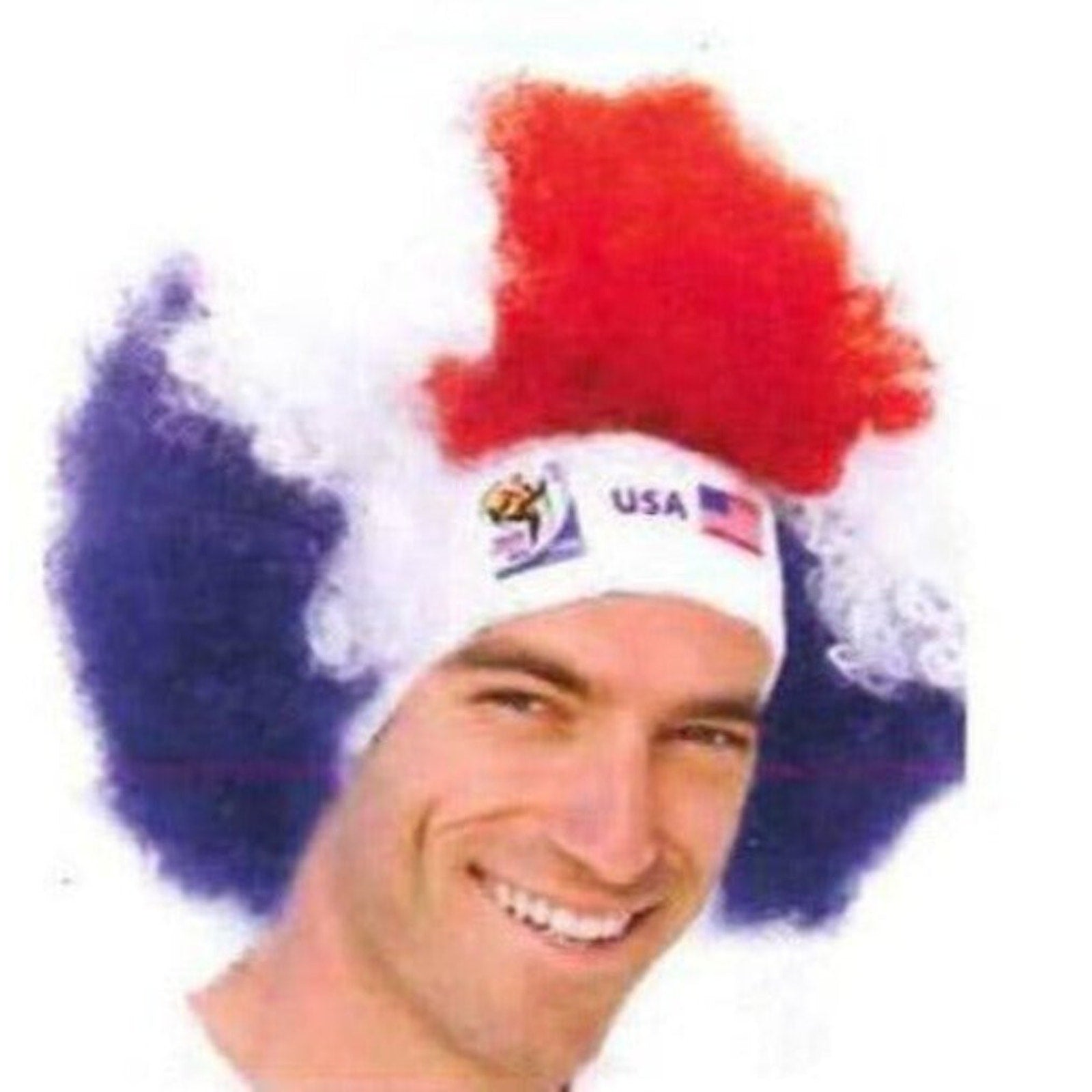 France World Cup Soccer Afro Wig 25-Count Case Pack – Official FIFA Licensed Retro Fan Gear