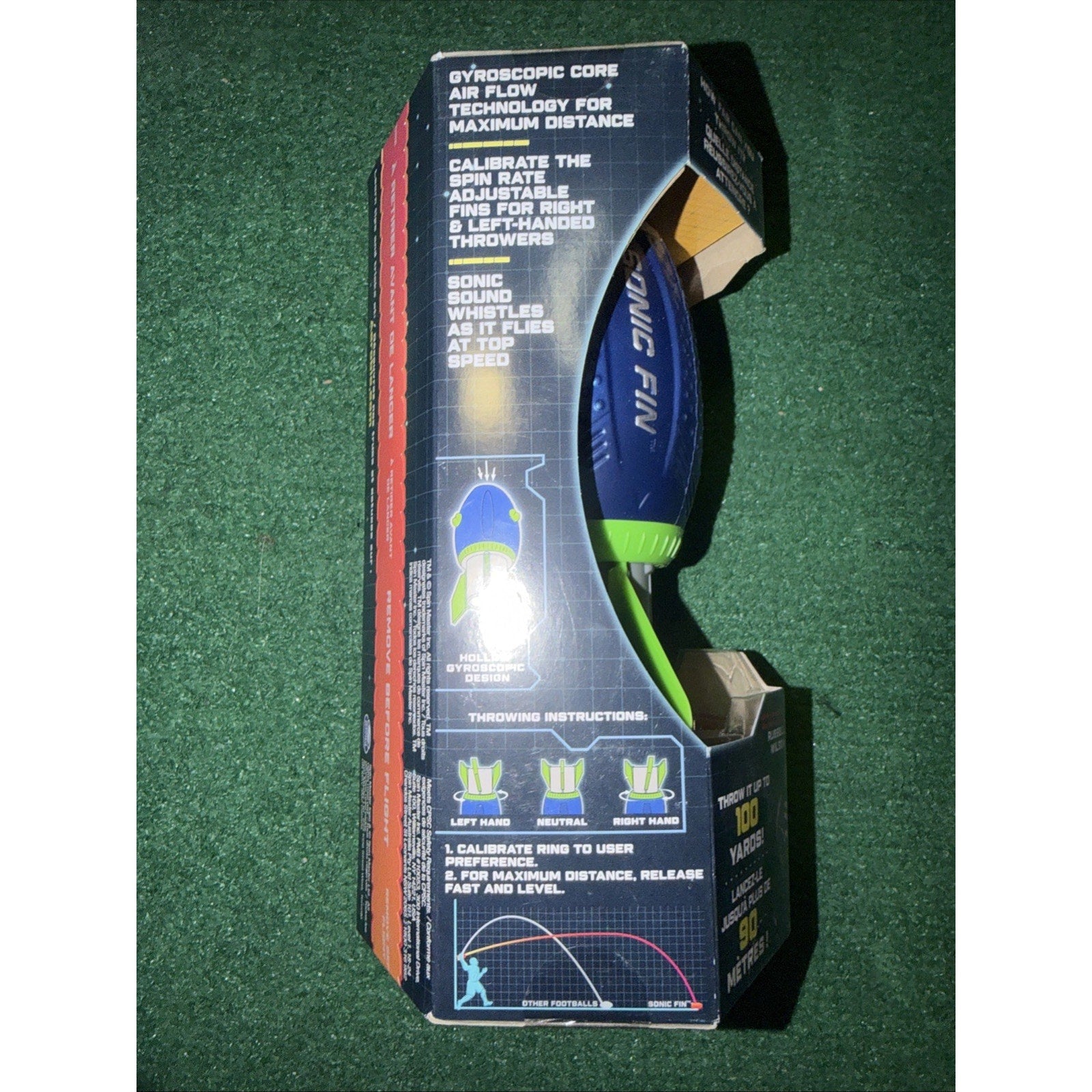 Aerobie Sonic Fin Aerodynamic Football by Russell Wilson, for Kids and Adults
