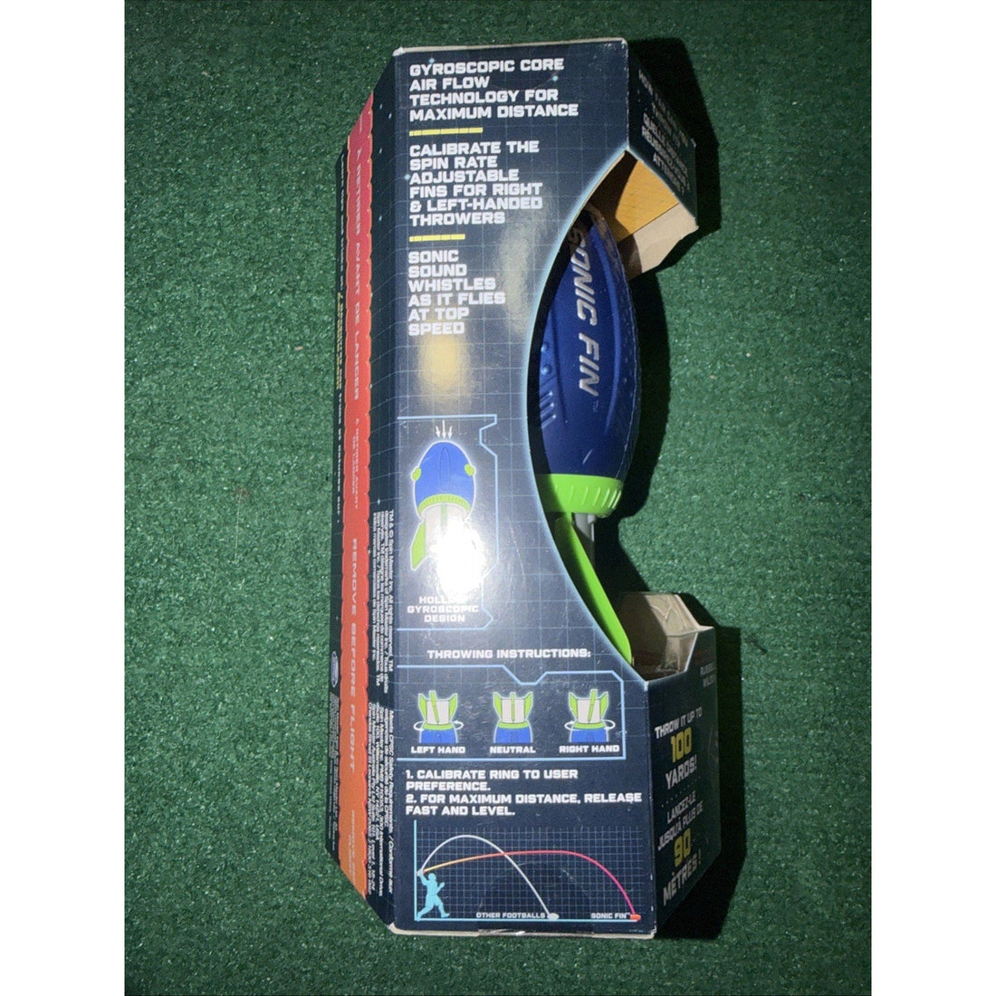 Aerobie Sonic Fin Aerodynamic Football by Russell Wilson, for Kids and Adults