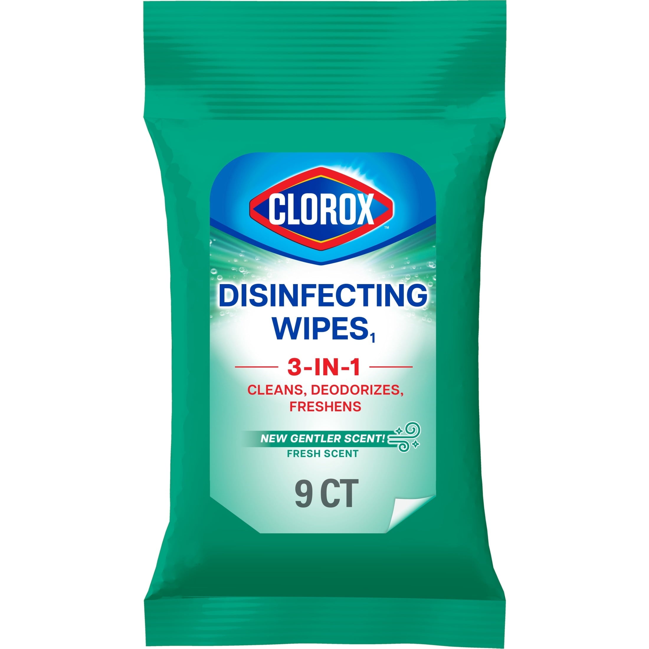 Clorox Disinfecting Wipes On The Go, Bleach Free Travel Wipes, Fresh Scent, 9 Count
