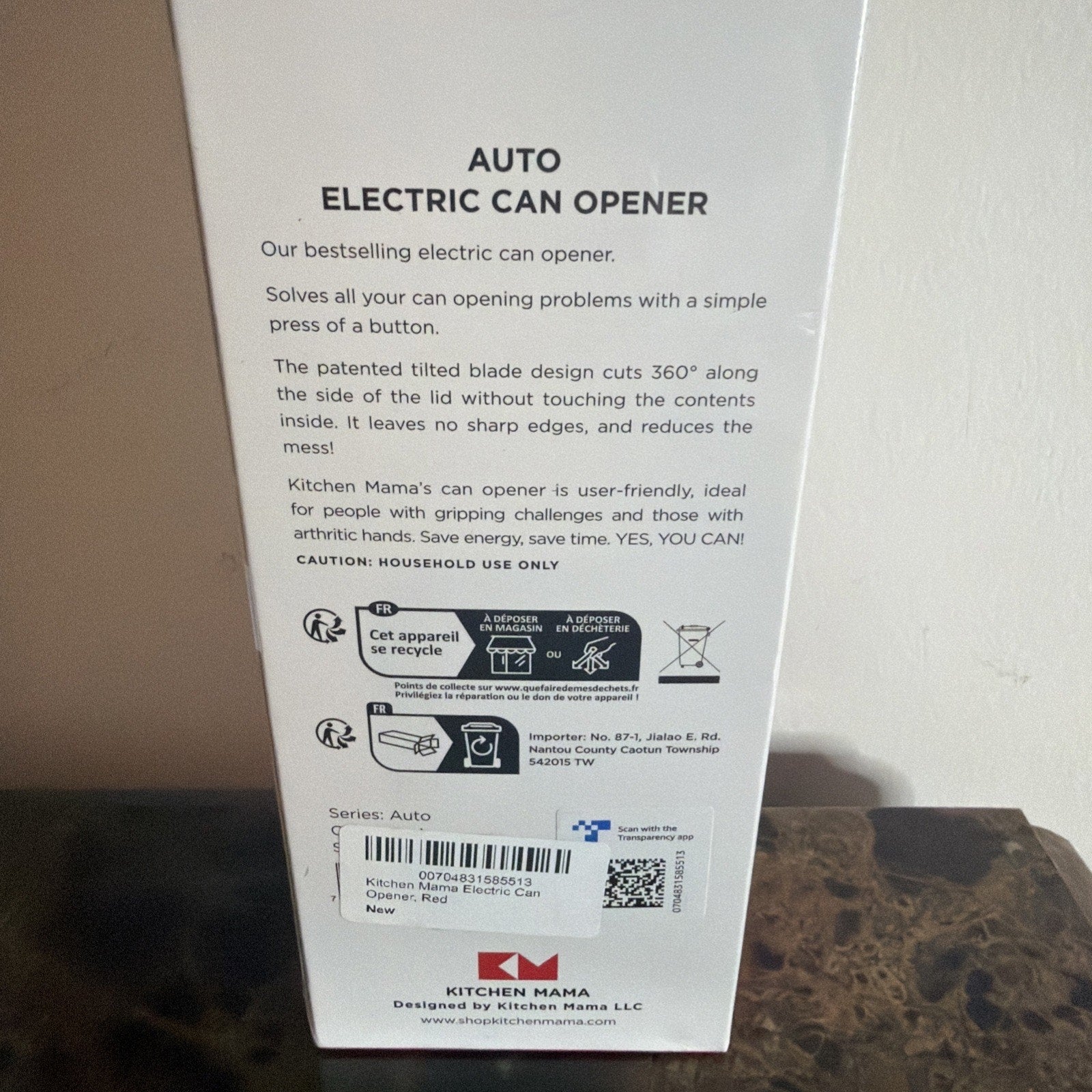 Kitchen Mama Yes You Can One-Touch Electric Can Opener, White