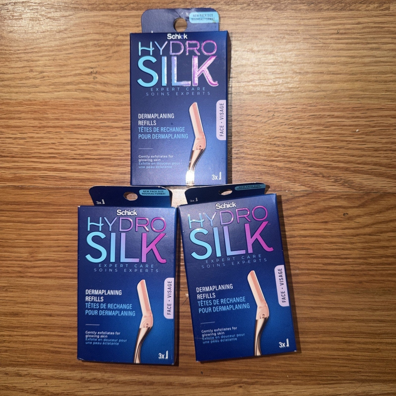 Schick Hydro Silk Dermaplaning Wand Razor Refills — 3 Boxes (9 Blades Total)
