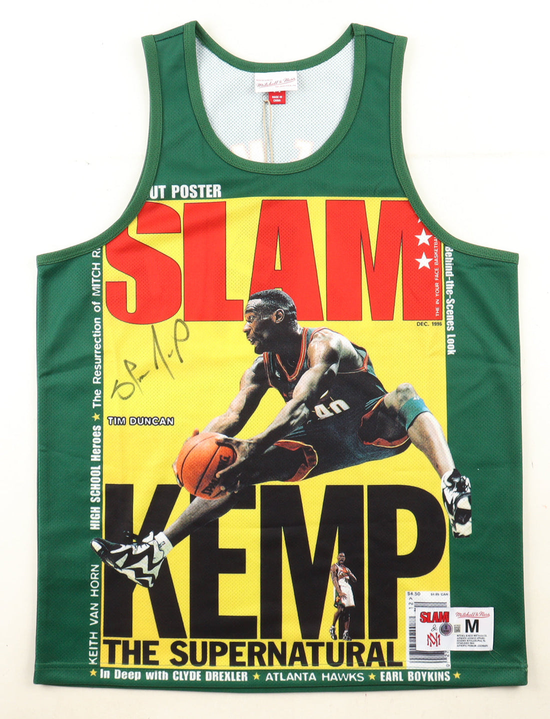 Shawn Kemp Signed SuperSonics Mitchell & Ness Authentic Jersey (Beckett) Beckett Witnessed