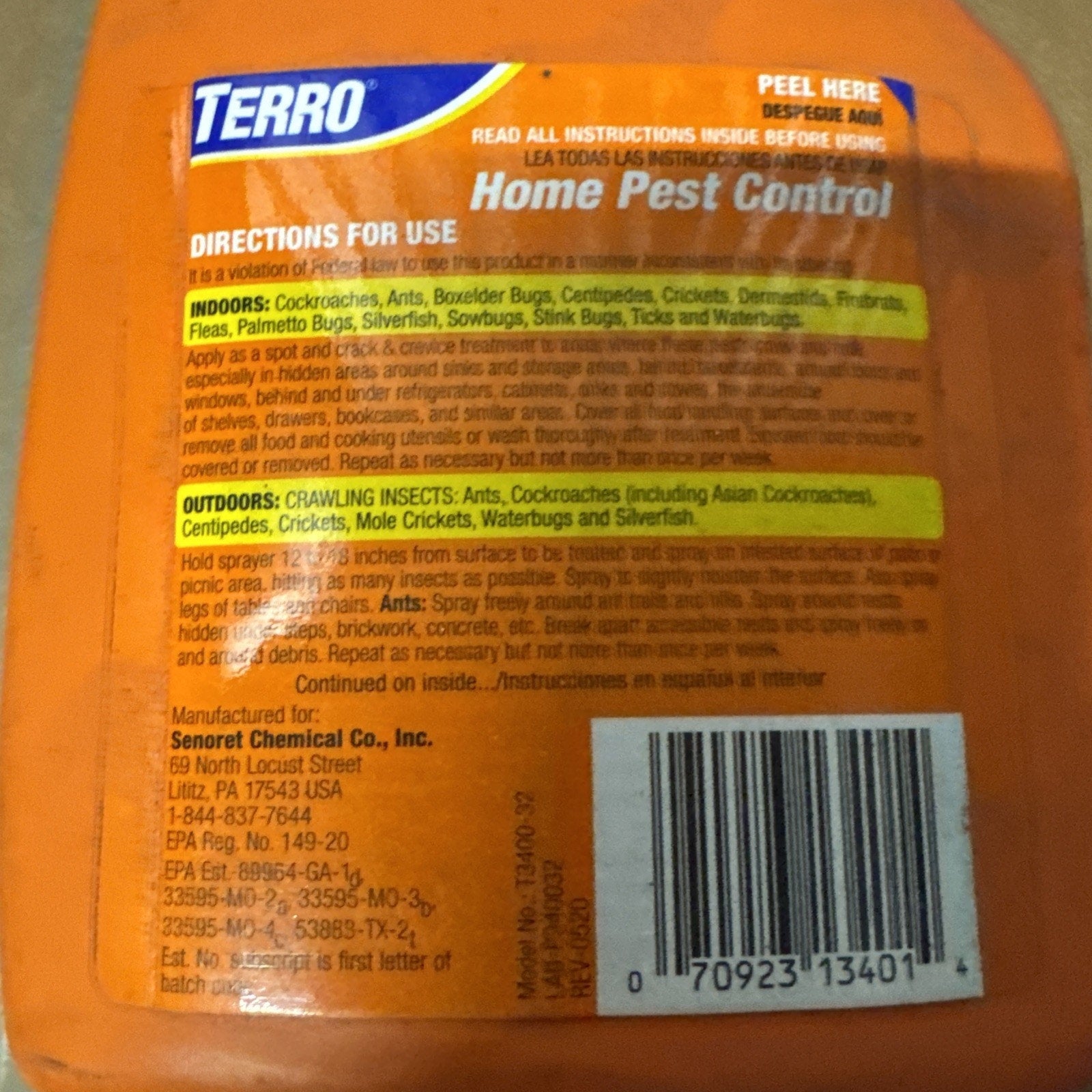 Terro T3400-32 Home Pest Control – 32 oz, Orange For Insects