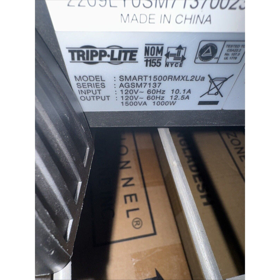 Tripp Lite SU1500RTXL2UA Smart Online 6 Outputs 120V 1.5kVA 1.2kW UPS w battery