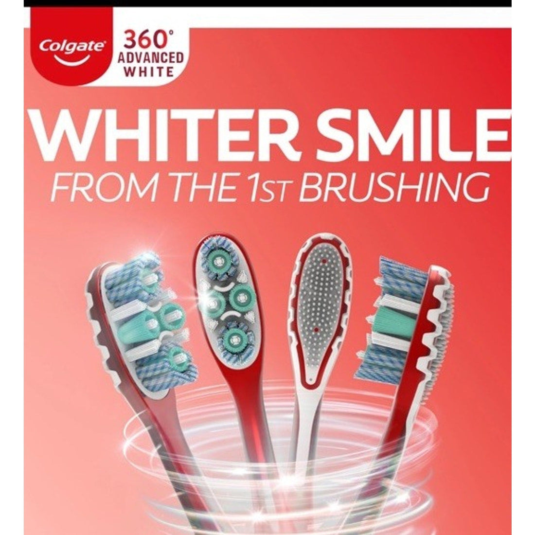 Colgate 360 Optic White Advanced Whitening Toothbrush, 2 Count