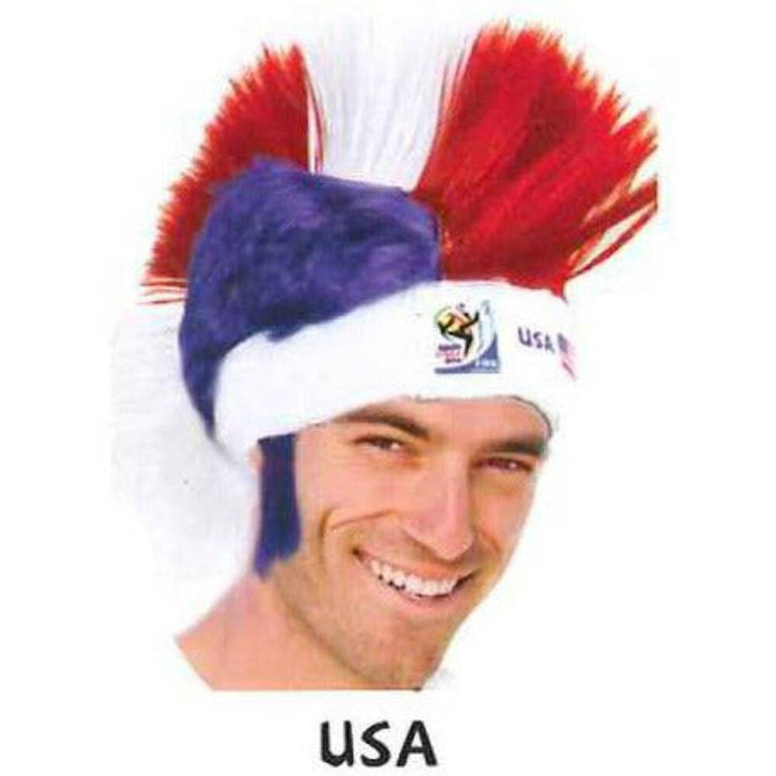 USA World Cup Soccer Mohawk Wig – Official FIFA Licensed Retro Fan Gear