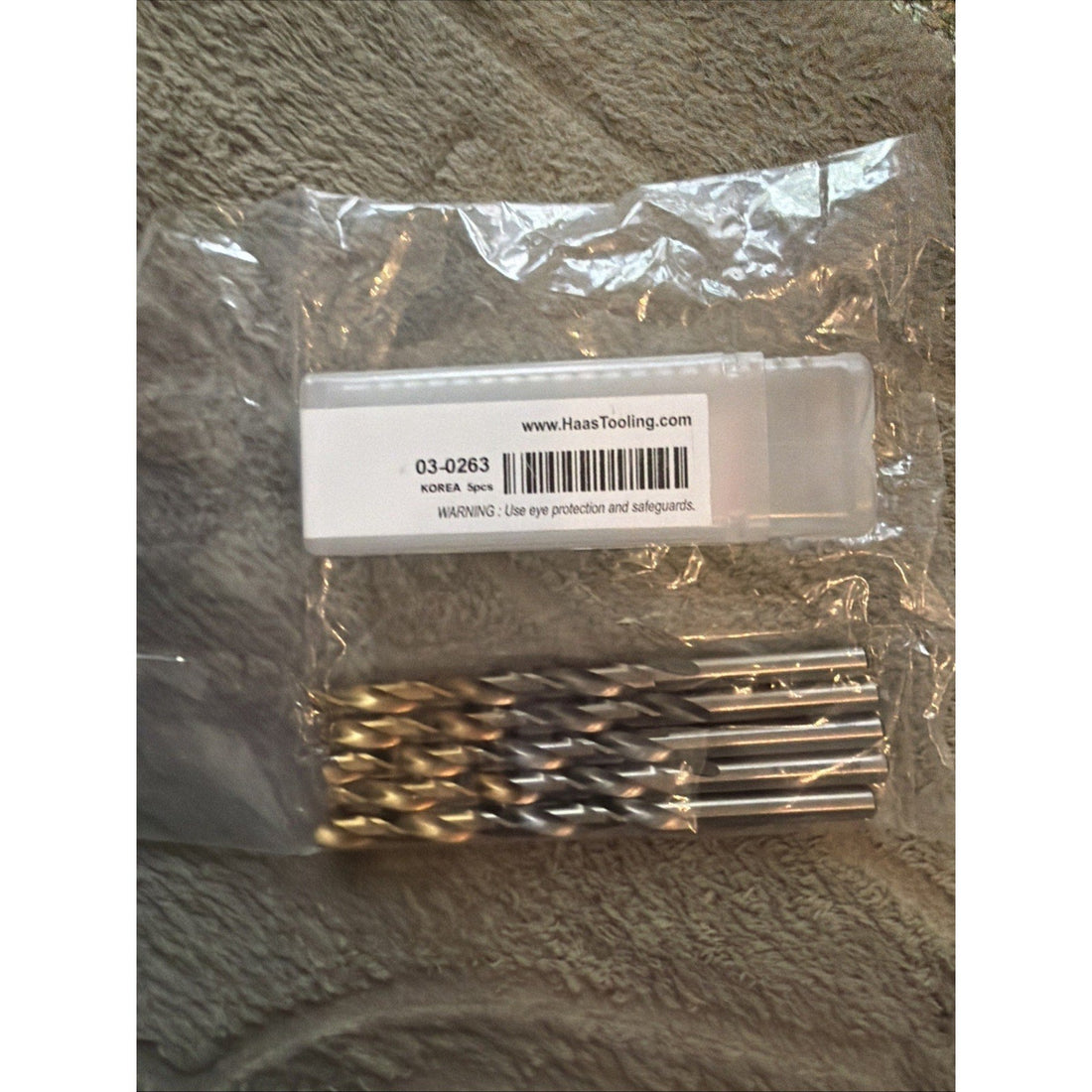 Haas Drill Bits 03-0263 TiN Coated Jobber Drills – Set of 5