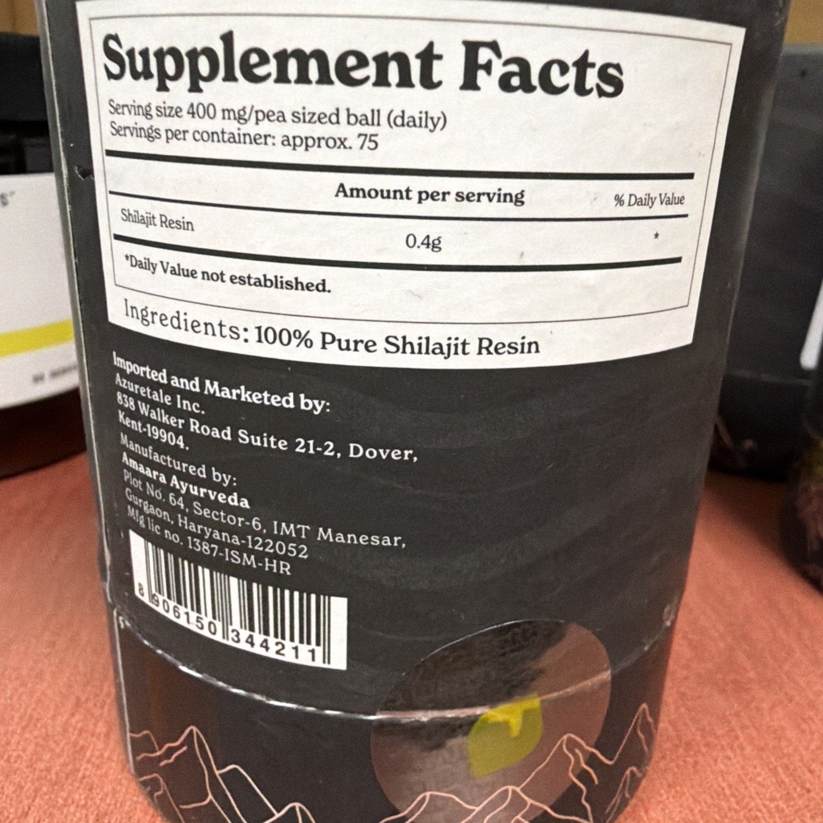 Pure Himalayan Shilajit Resin, Gold Grade High Potency, 75 Servings