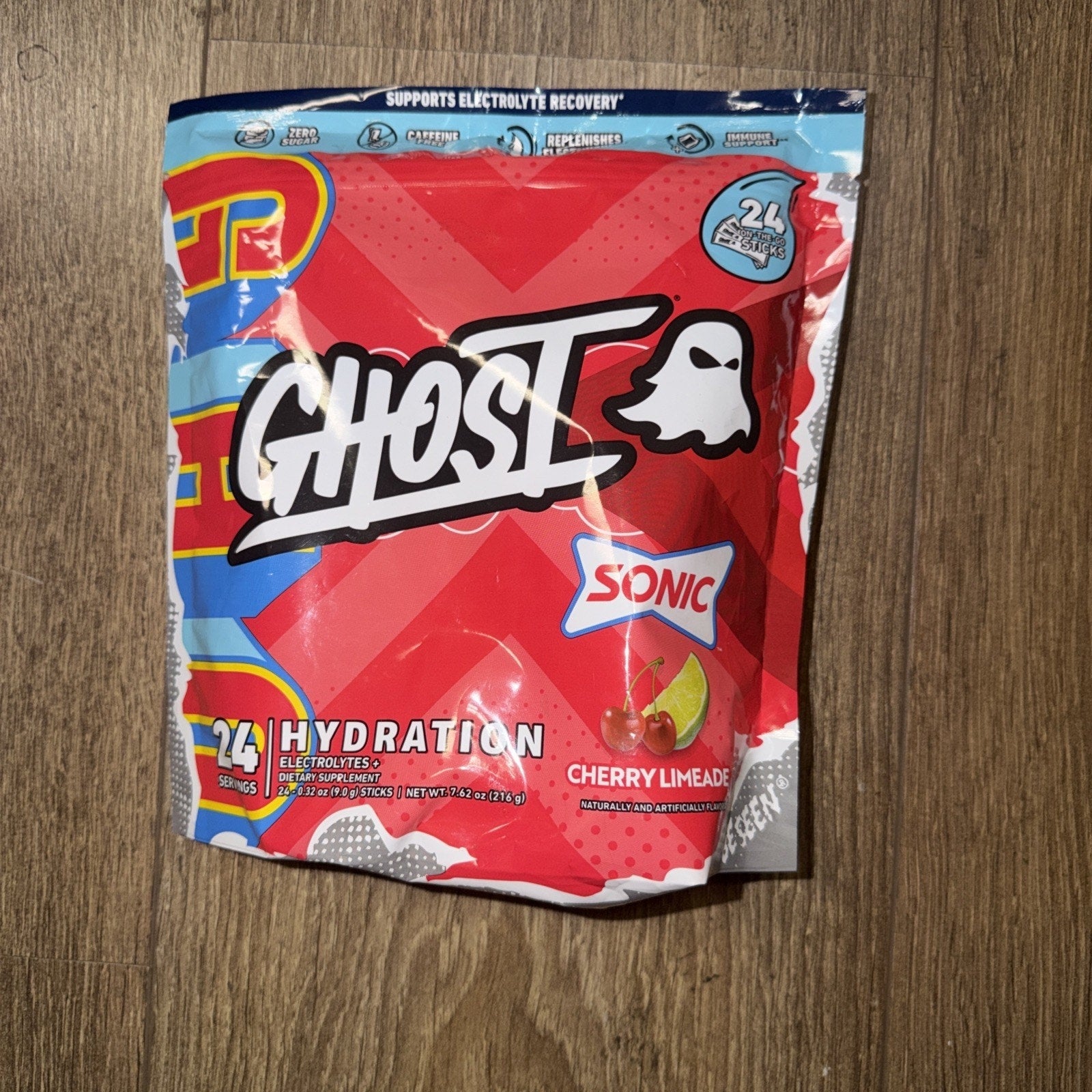 Ghost Hydration Sticks — Cherry Limeade, 216g (Best By 1/2027)