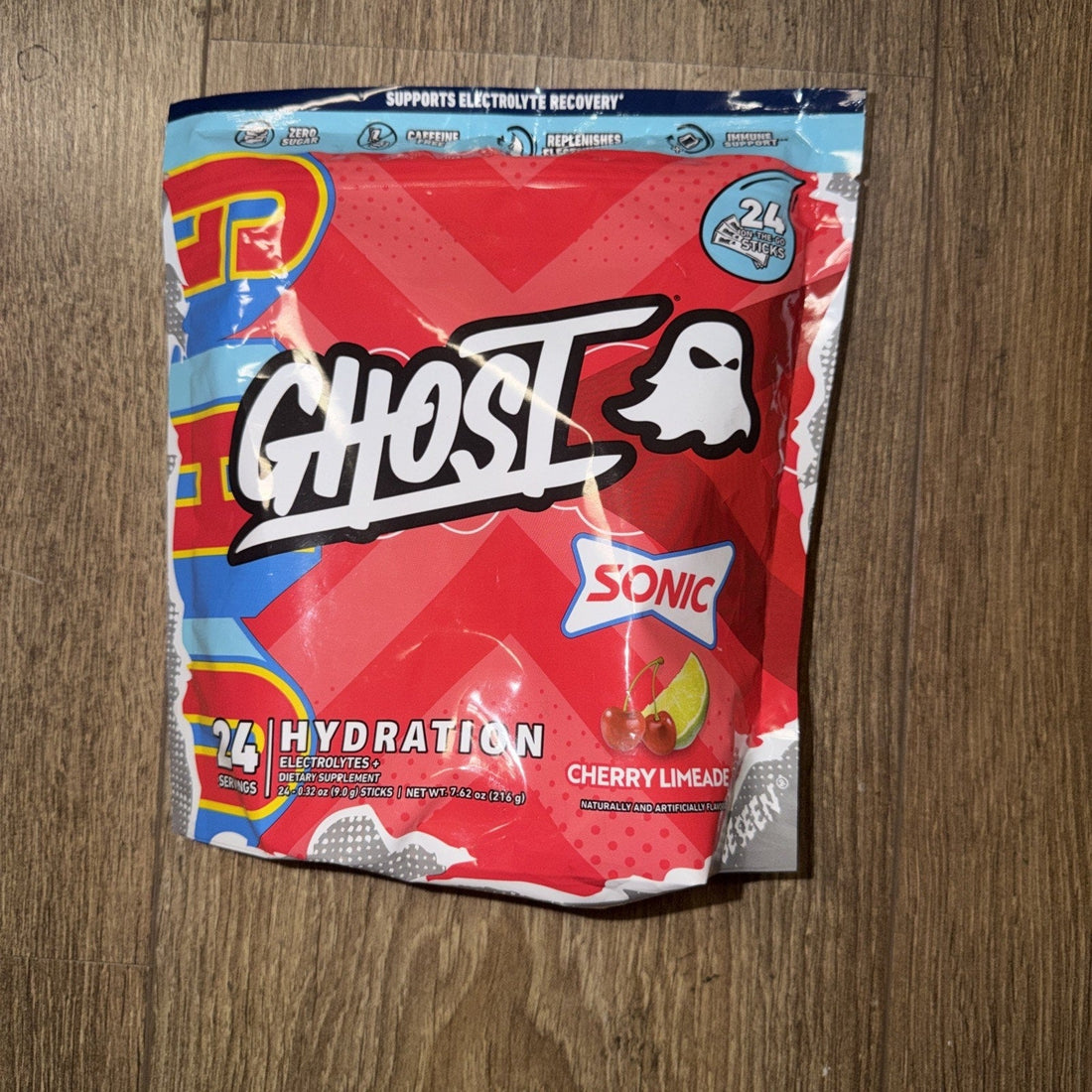 Ghost Hydration Sticks — Cherry Limeade, 216g (Best By 1/2027)