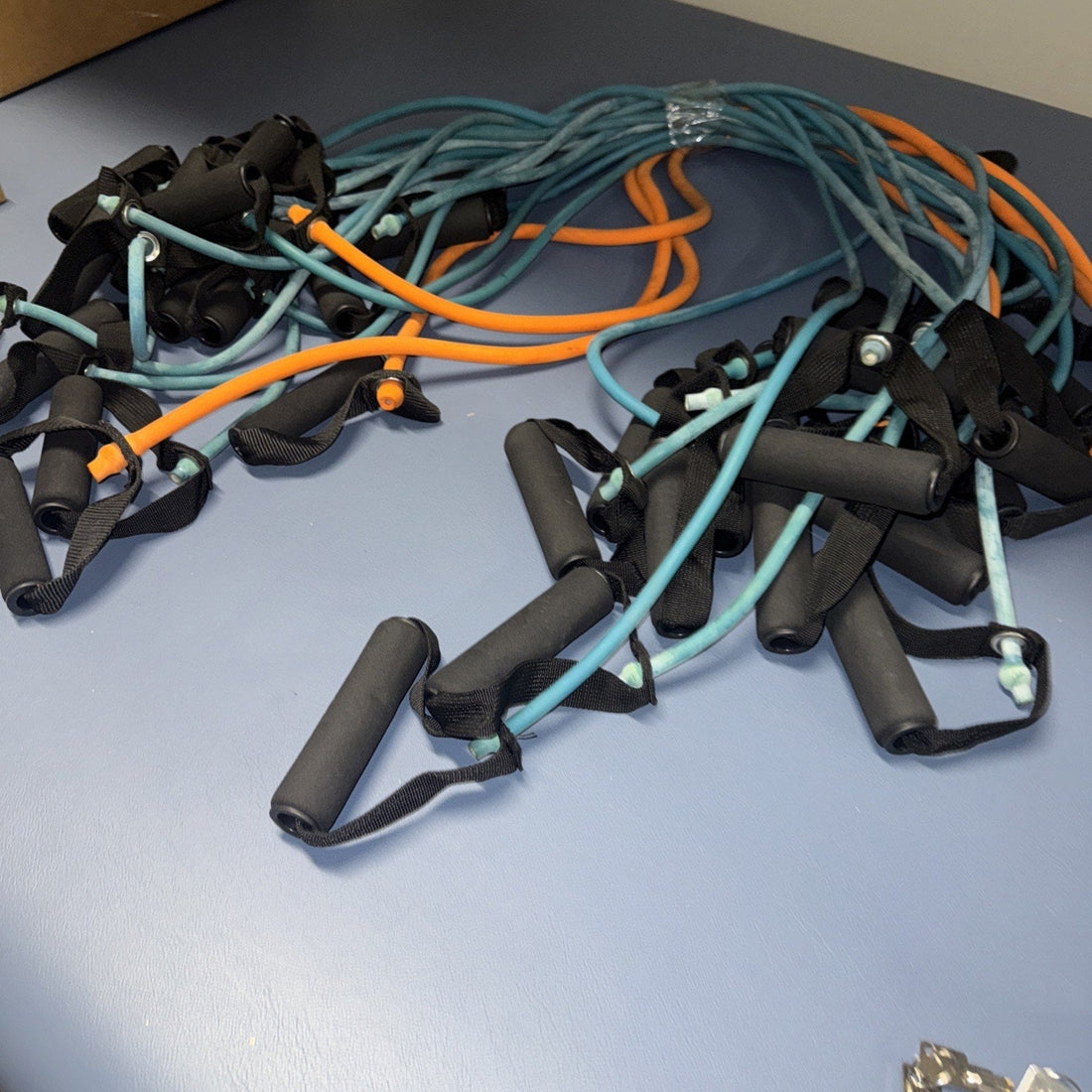 Set Of 18 Fitness Exercise Resistance Bands with Handles