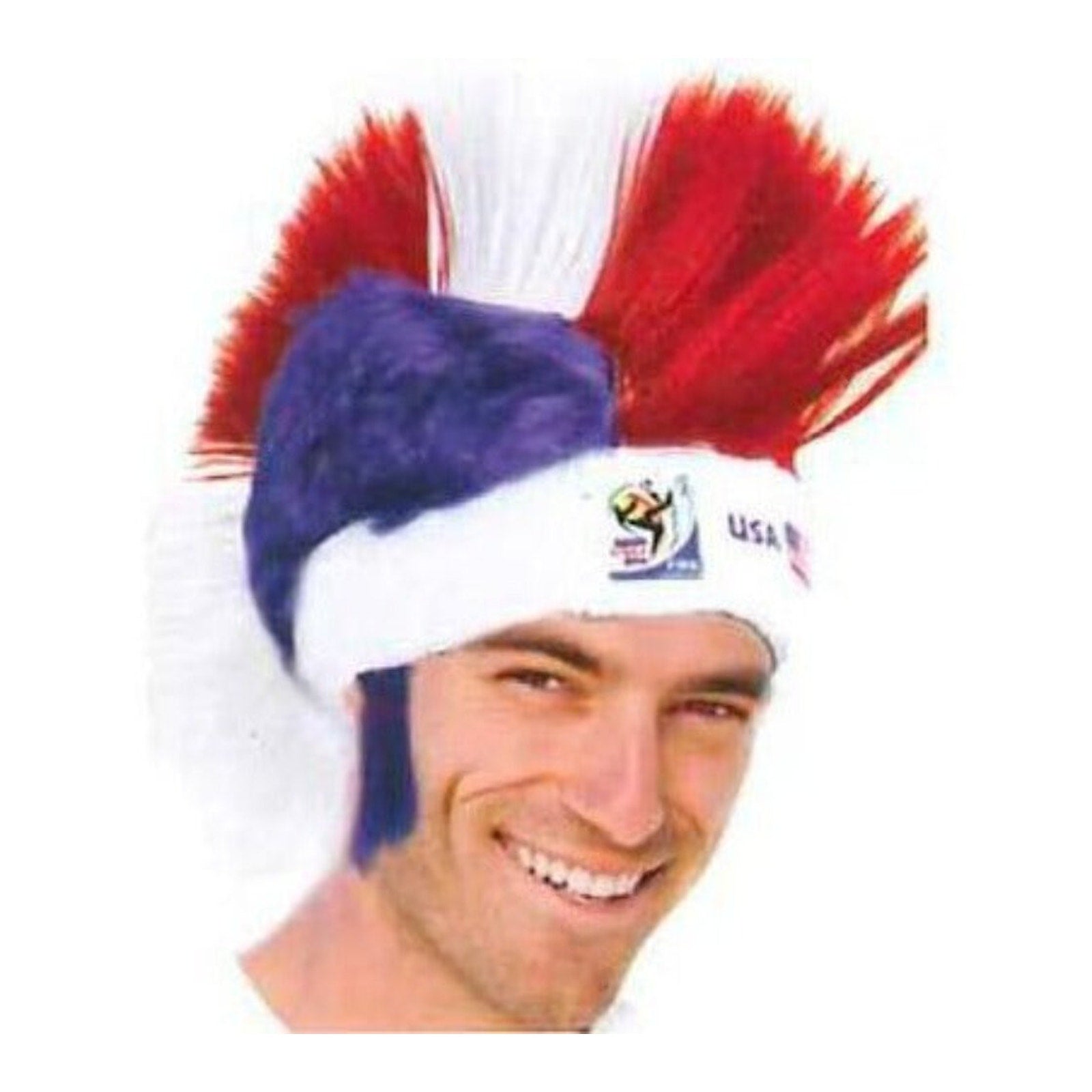 South Africa World Cup Soccer Mohawk Wig 25-Count Case Pack – Official FIFA Licensed Retro Fan Gear