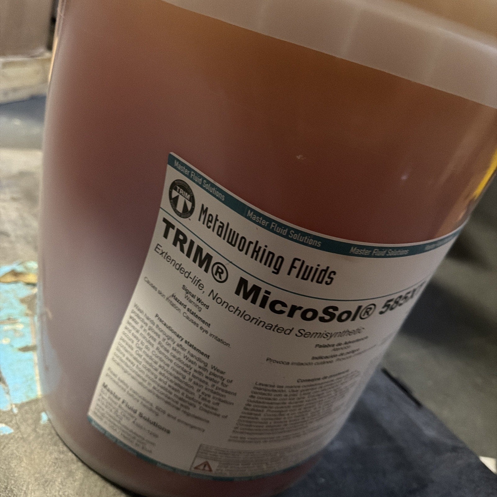TRIM MicroSol 585XT Cutting Fluid 5 Gallon Semi Synthetic CNC Coolant. Sealed