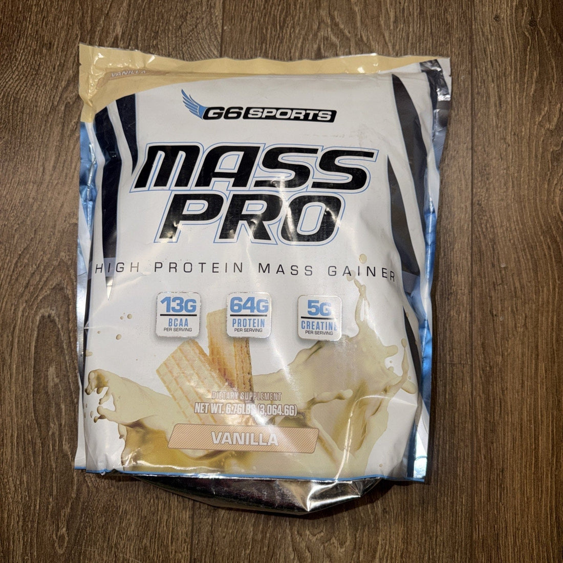 G6 Sports Mass Pro High Protein Mass Gainer — Vanilla, 14 Servings