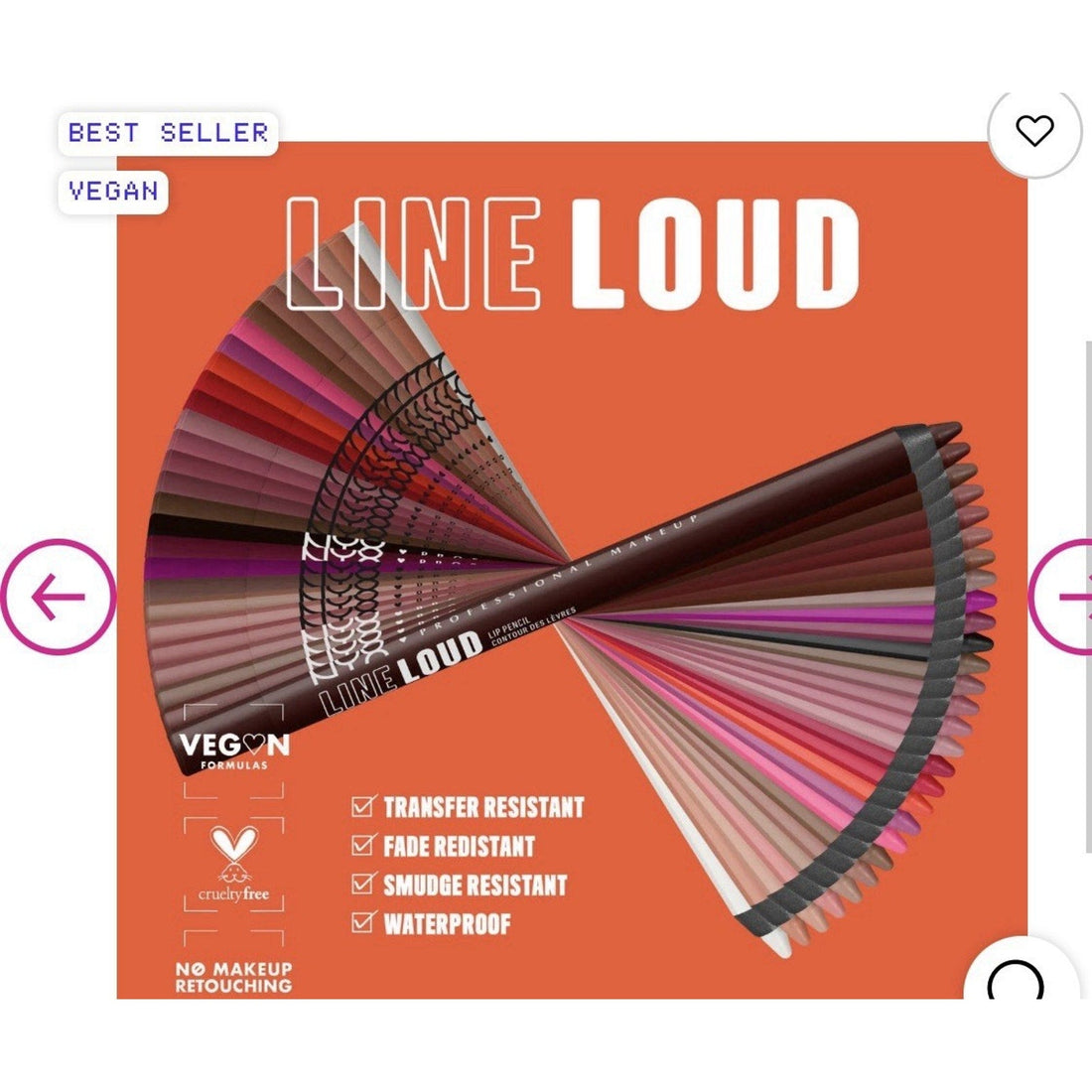 NYX Line Loud Vegan Longwear Lip Liner, Fierce Flirt – Set of 10