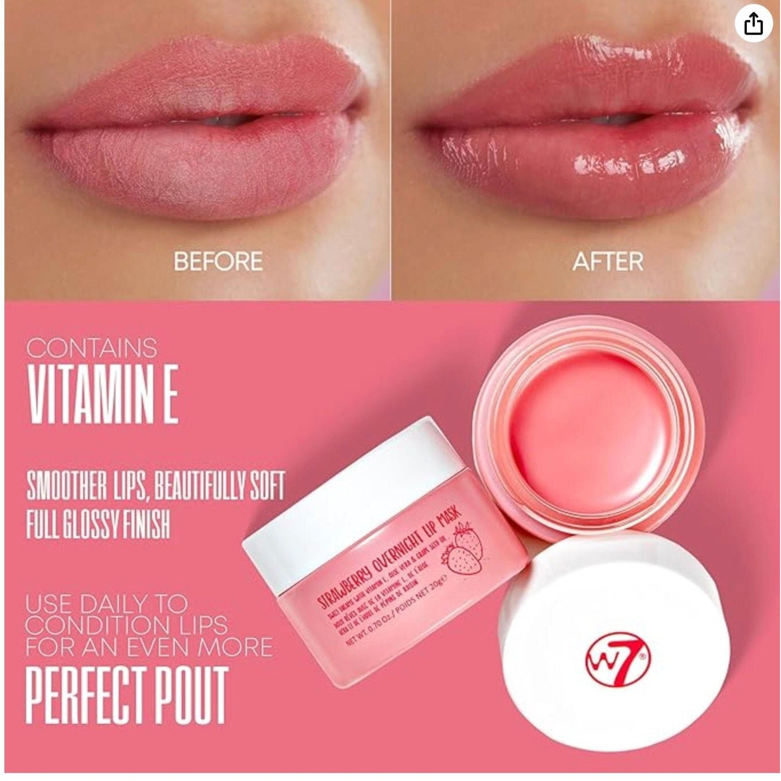 W7 Sweet Dreams Overnight Strawberry Lip Mask