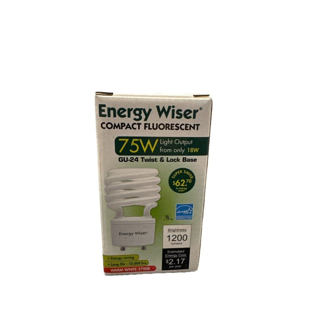4 Energy Wiser 75W Equivalent GU24 CFL Bulb – 18W,Warm White 2700K,1200 Lumens
