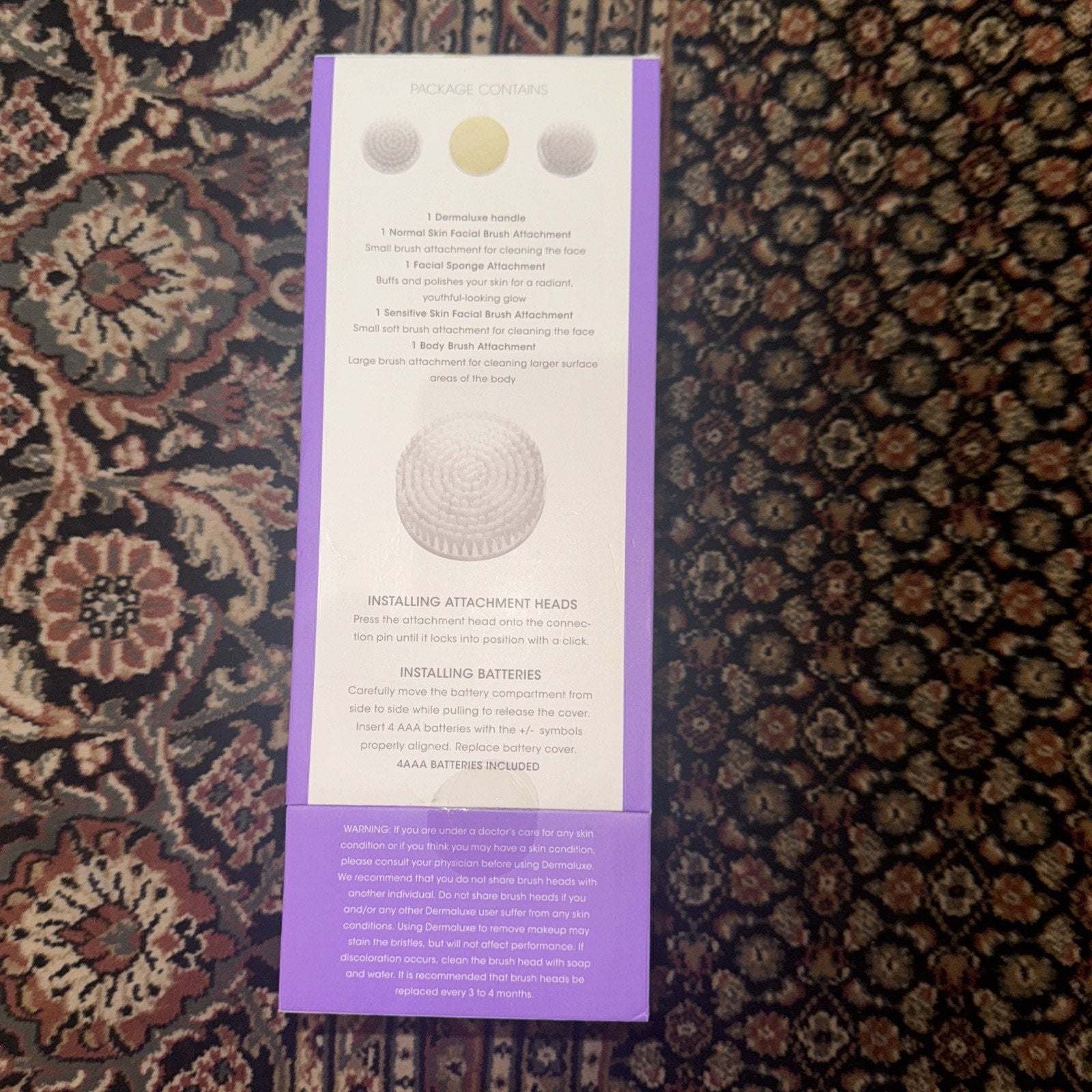 Dermaluxe Advance Cleansing System, 2 Speeds, 4 Cleansing Heads