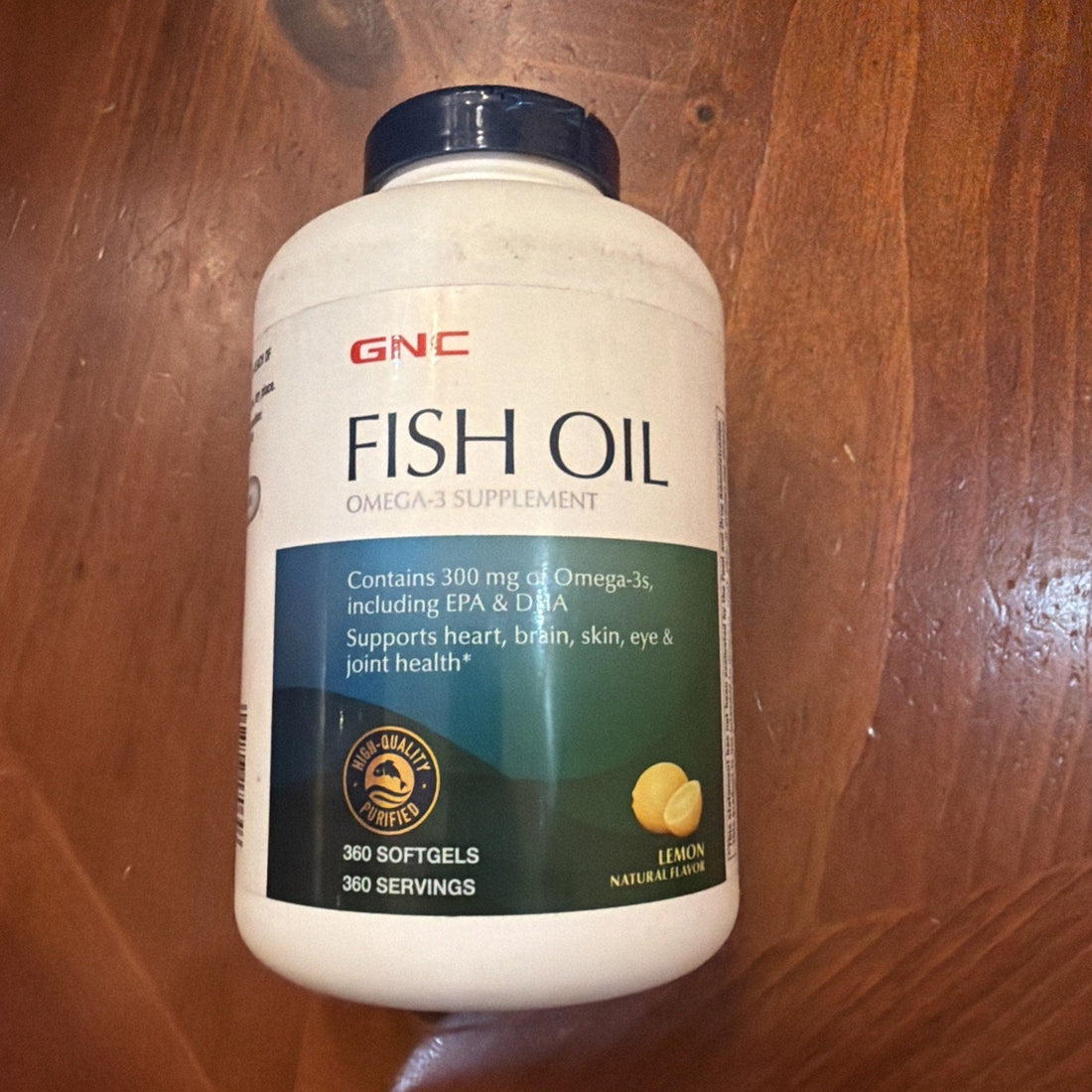 GNC Fish Oil Omega 3 Supplement, 300mg 360 Softgels, 360 Servings