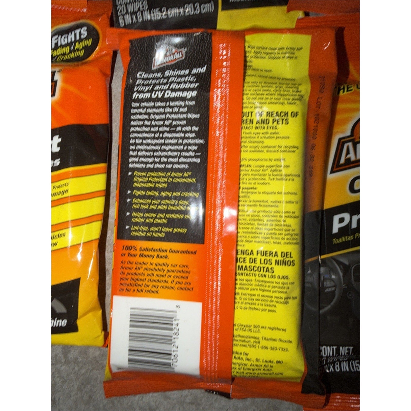 Box of 20- Armor All Original Protectant Wipes, Interior Car Cleaning Wipes 20ea