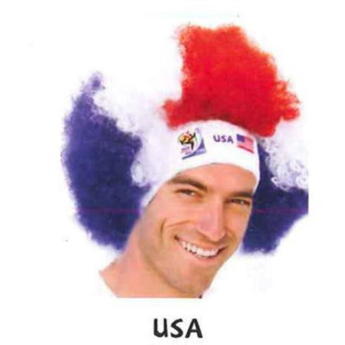USA World Cup Soccer Afro Wig 25-Count Case Pack – Official FIFA Licensed Retro Fan Gear