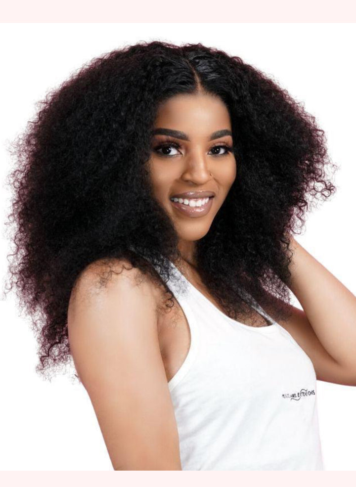 Kinky Straight 4x4 100% Transparent lace Human Hair Closure 16"