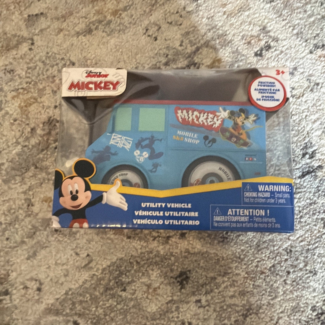 Disney Mickey Mouse Friction-Powered Skate Shop Utility Vehicle, Blue
