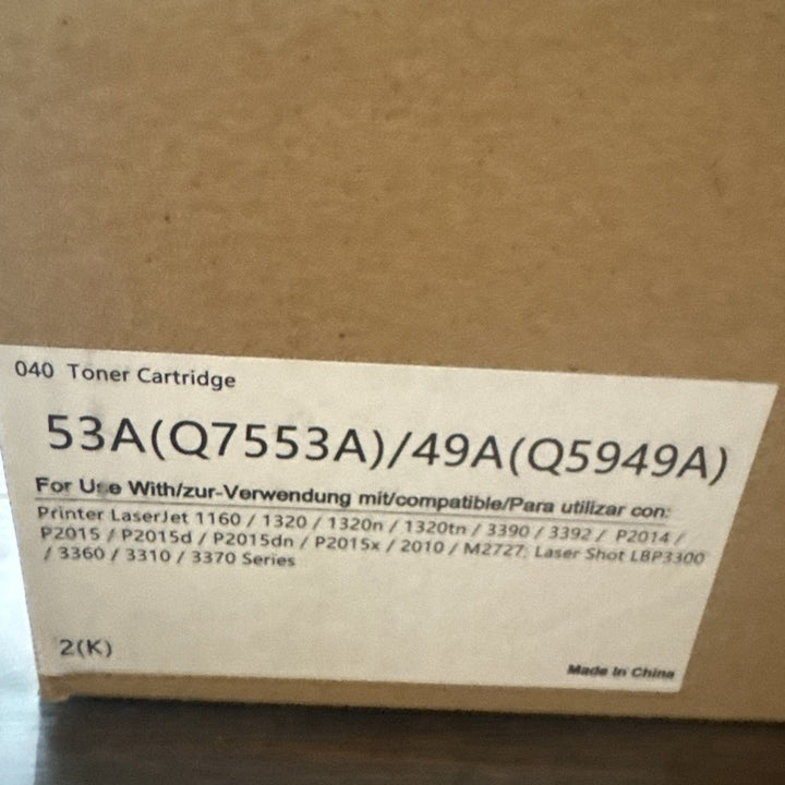 (2)v4ink Compatible 49A 53A Toner Cartridge Replacement for HP Q5949A Q7553A