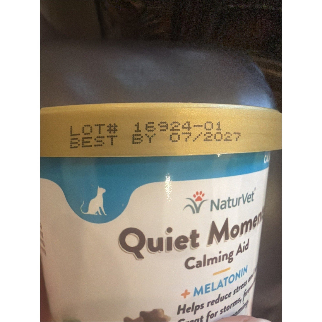 6X NaturVet Quiet Moments Calming Aid + Melatonin Soft Chews for Cats 60ct