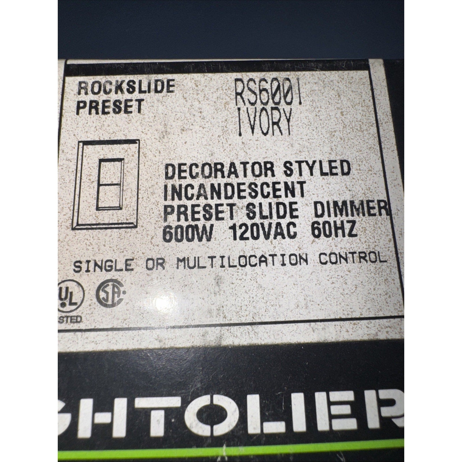 Lighter RS6001 Electronic Solid State Dimmer 600w Ivory