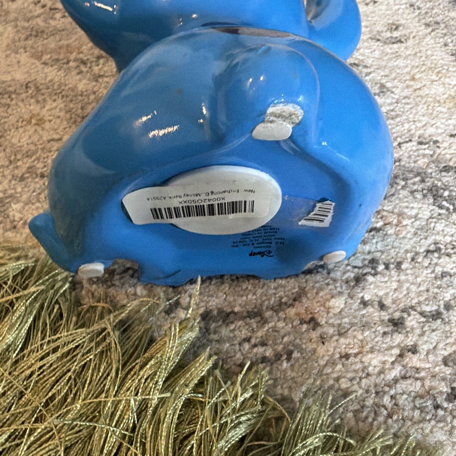 Disney 8" Stitch Ears Up Ceramic Figure Coin Piggy Bank *New*