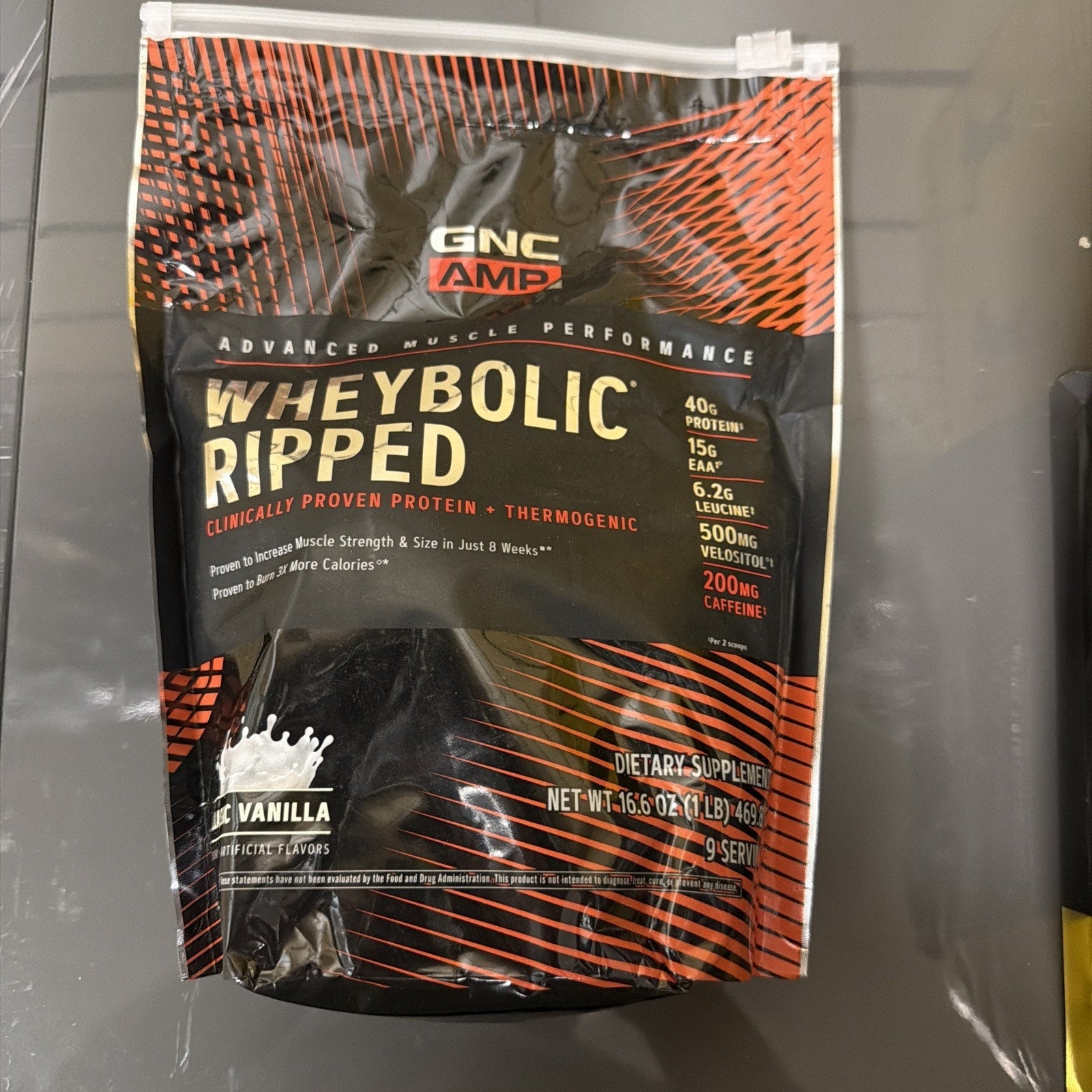 GNC AMP Wheybolic Ripped Protein & Thermogenic Powder Vanilla 16.6 Oz 18 Serv