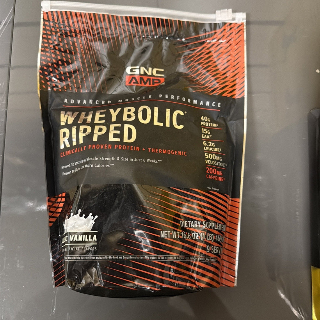 GNC AMP Wheybolic Ripped Protein & Thermogenic Powder Vanilla 16.6 Oz 18 Serv