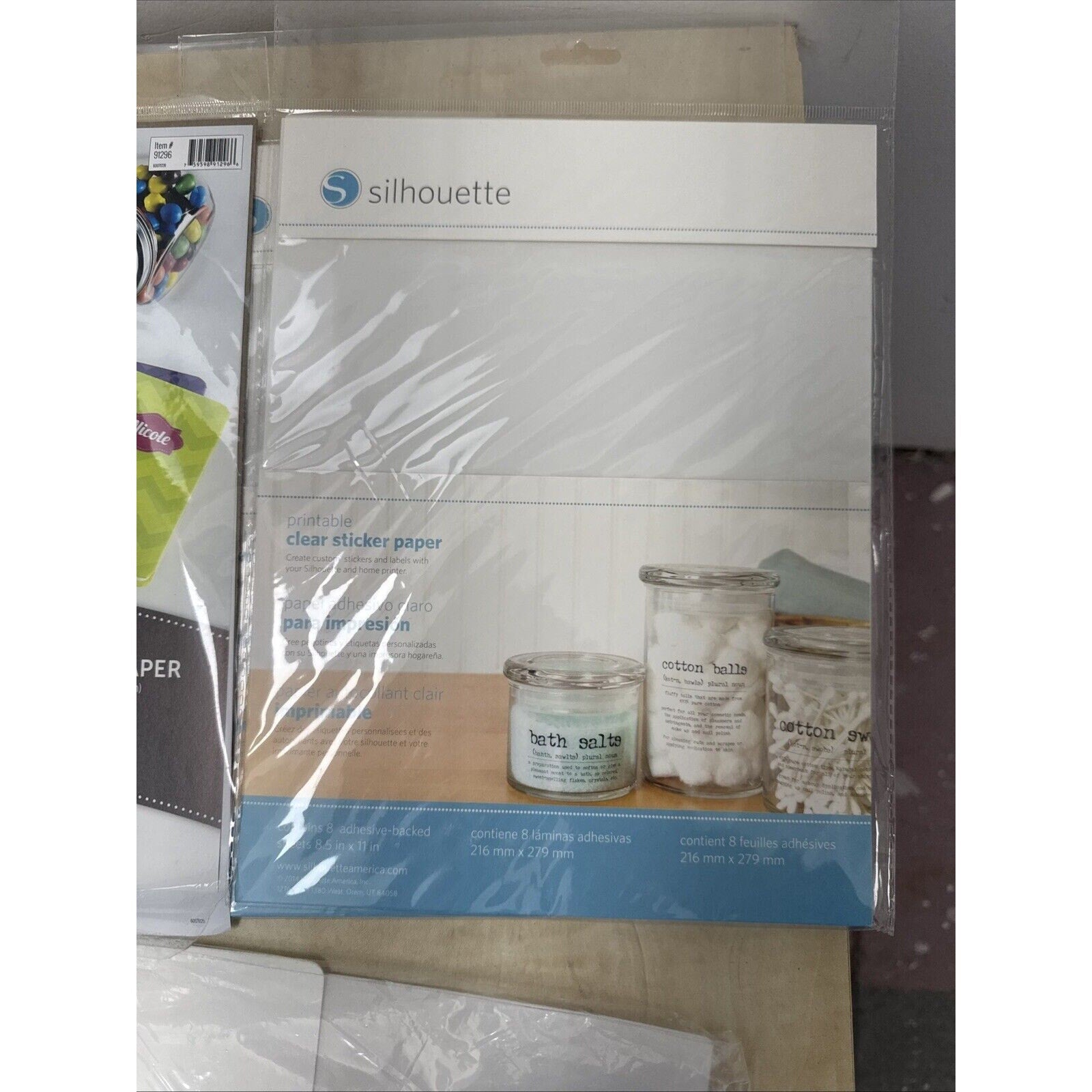 Silhouette Printable Clear Sticker Paper, 8.5 x 11, 8 Sheets