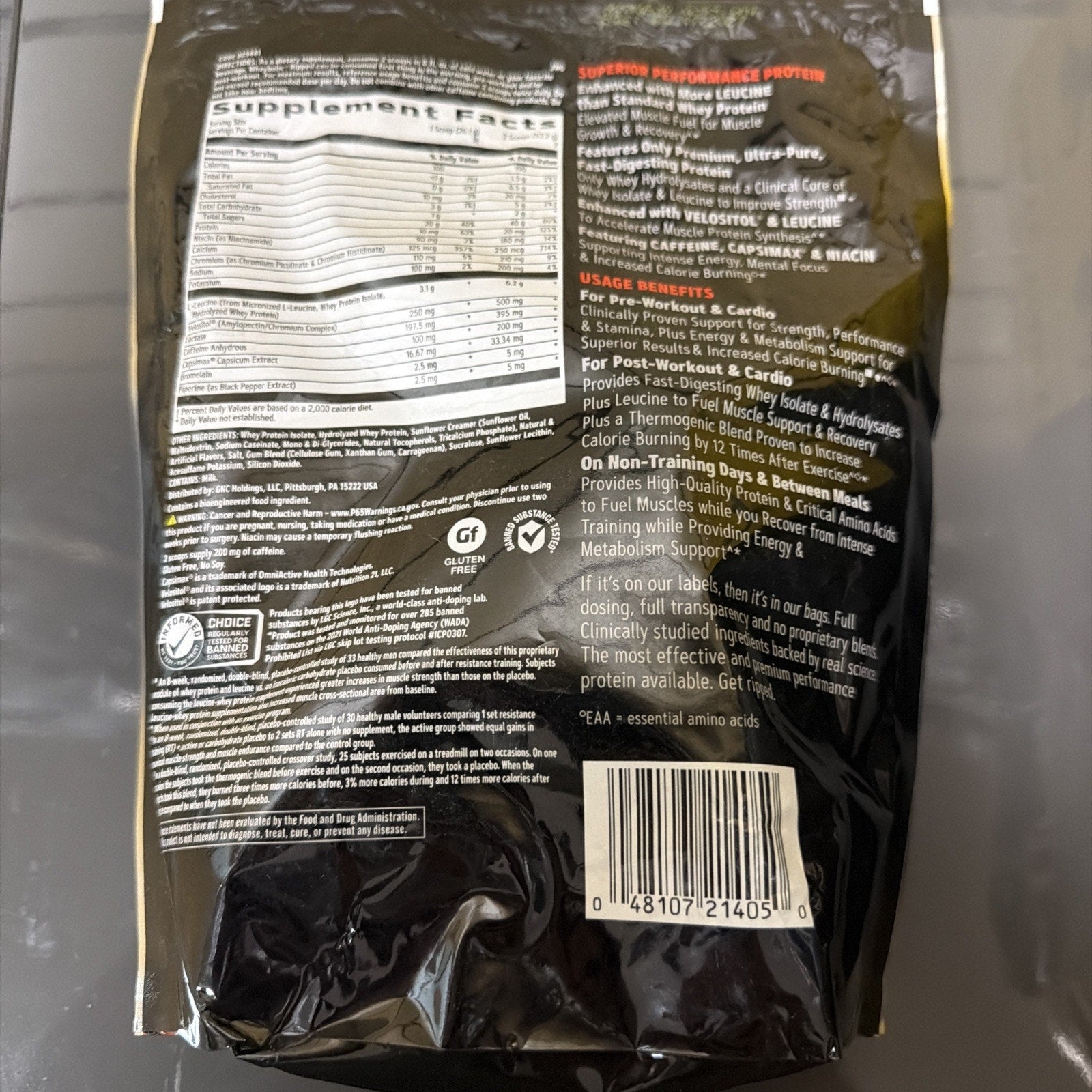 GNC AMP Wheybolic Ripped Protein & Thermogenic Powder Vanilla 16.6 Oz 18 Serv