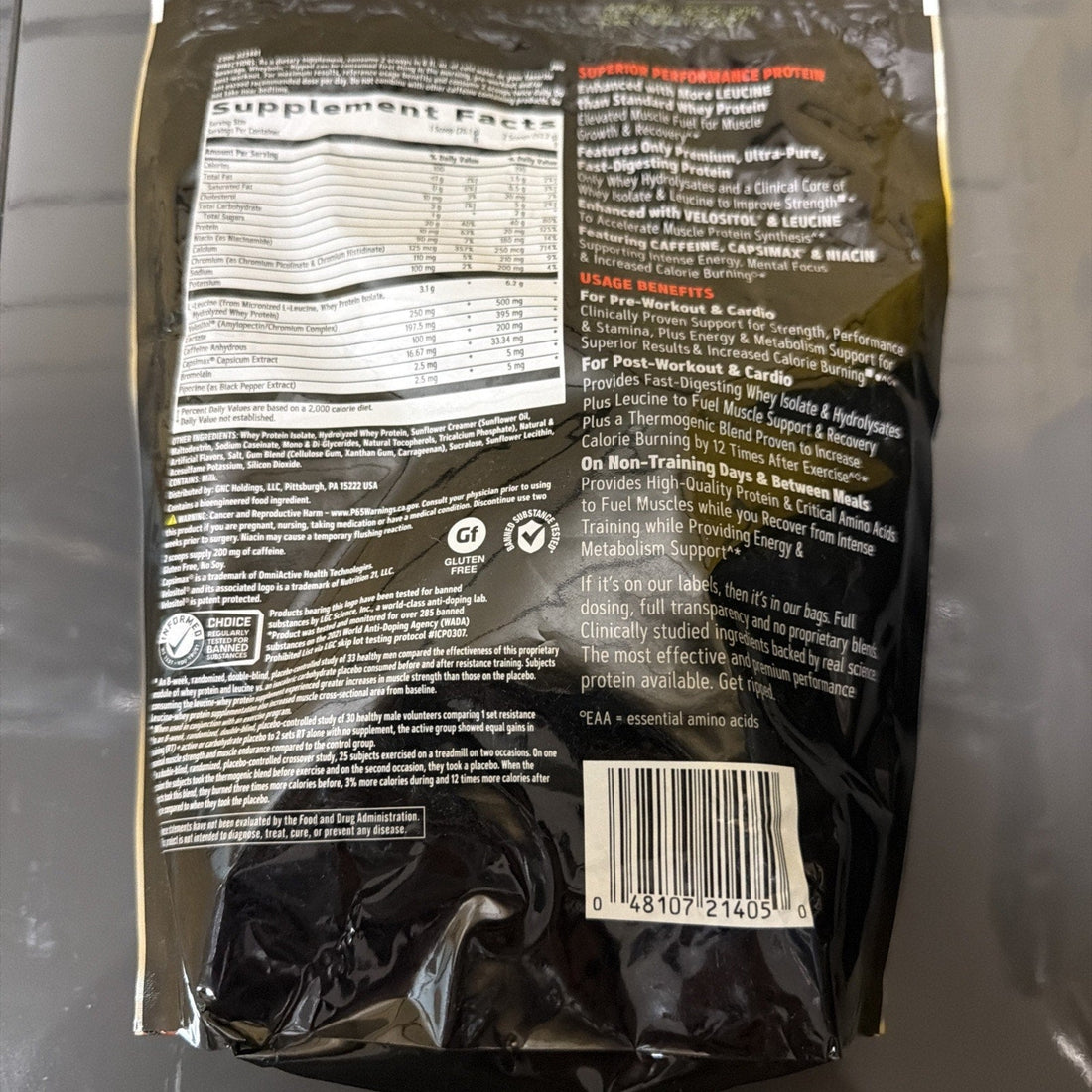 GNC AMP Wheybolic Ripped Protein & Thermogenic Powder Vanilla 16.6 Oz 18 Serv