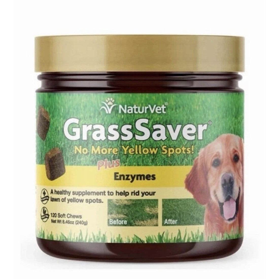 Case of 12 NaturVet GrassSaver Supplement for Dogs for Yellow Spots 120 Chews