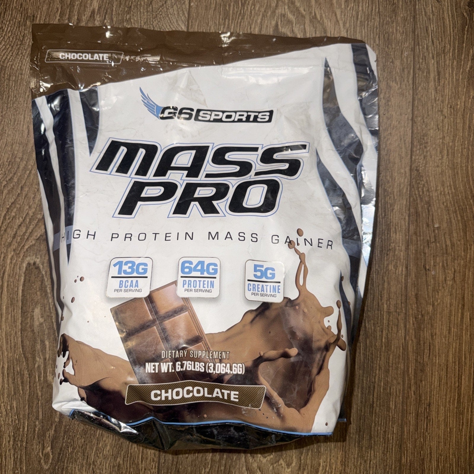 G6 Sports Mass Pro High Protein Mass Gainer — Chocolate, 6.76 lbs (Best By 10/2026)